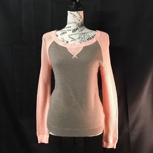 Gap Taupe & Salmon Peach Wool Blend Sweater XS